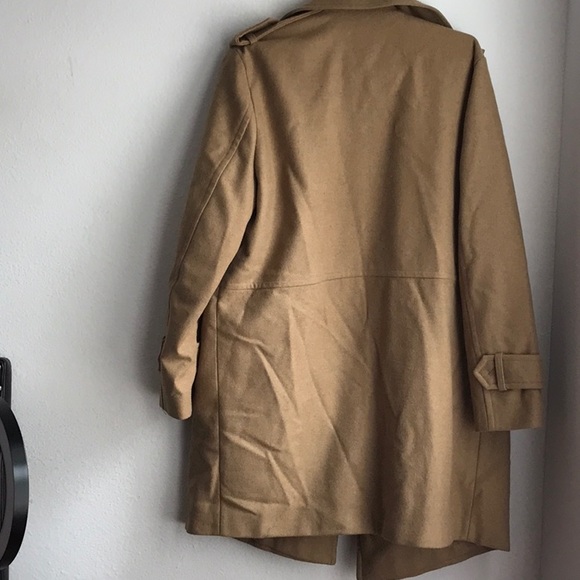 Asos tan wool Peacoat pockets size 2 - Picture 3 of 7